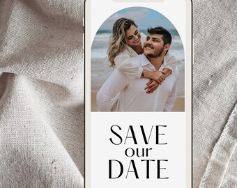 Elegant Photo Save The Date: Digital Wedding Invitation (Instant Download)