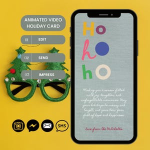Plantilla de tarjeta electrónica navideña animada: Diseño minimalista moderno (descarga digital)