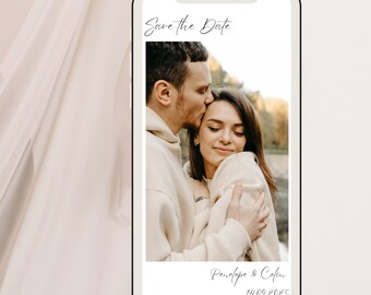 Elegant Photo Wedding Save the Date: Editable Canva Template (Digital Download)
