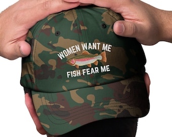 Women Want Me Fish Fear Me Funny Fishing Hat Fish Humor Fish Lover Gift Fathers Day Gift Dad Hat
