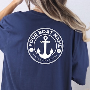 Custom boat shirt personalized boat crew shirt family trip shirt captain shirt nautical gift custom marine shirt boat logo shirt