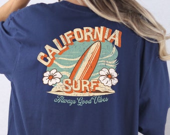 California Surf Shirt Beach Surf Tee Summer graphics tee aesthetic shirts oversized preppy clothes trendy ts teen girl clothes