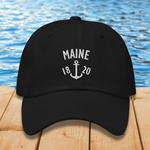 Maine Hat Nautical Cap Maine Gift Maine Souvenir New England Hat New England Gift Portland Maine Gift Bangor Hat Augusta Bar Harbor Hat