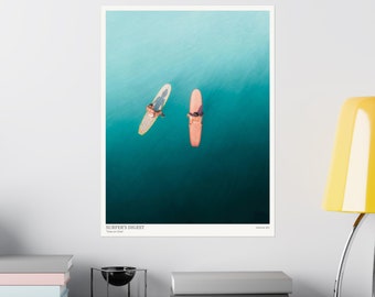 Surf Poster Beach House Decor Surfer Gift Art Boho Beach Art Aerial Surfer Prints Ocean Surf Photo California Gift Hawaii Photos Ocean Art