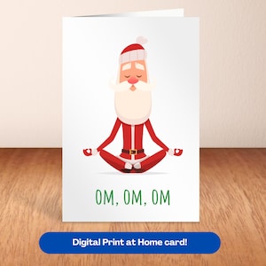 Yoga Christmas Card Meditation Yoga Teacher Santa Printable Card meditation lover card yoga instructor holiday card zen holiday card