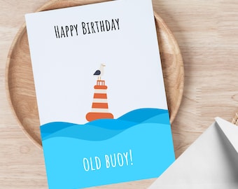 Sailing Birthday Card Sailboat owner card Funny sailor birthday cards for sailor Bird card Boating card Boat Lover birthday Boater birthday