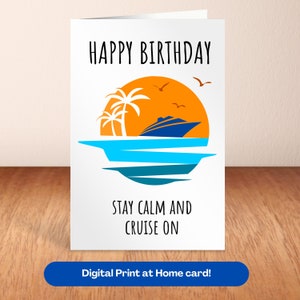 Cartão de aniversário para impressão de aniversário de cruzeiro Cartão de aniversário de viagem de cruzeiro Amante de cruzeiro Bday Pai Aniversário de navio de cruzeiro Marido Esposa cartão de aniversário