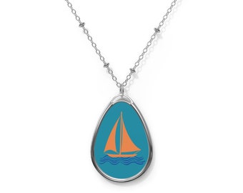 Sailing Necklace Sailboat Necklace Sailboat Charm Gift for boat lover Sailboat choker Mothers day gift Wife nautical gift for boat lover