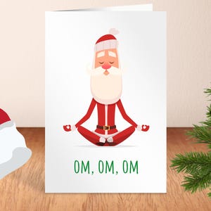 Yoga Christmas Card Meditation Yoga Teacher Santa Holiday Card meditation lover card yoga instructor holiday card zen holiday card yogi