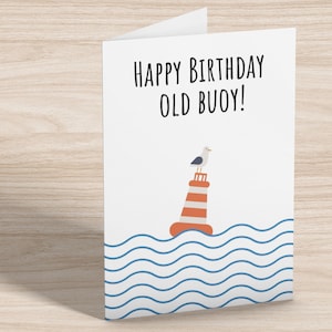 Nautischen Geburtstag druckbare Geburtstagskarte Herren Bootfahren Karte Sailor Geburtstag Boater Bday Dad Geburtstag Mann Sohn Freund Geburtstagskarte