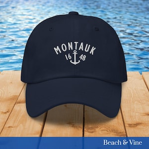 Montauk Hat, Montauk Gifts Surf Montauk Long Island Hat Montauk Gift Montauk Nautical Cap Boating Montauk Sailing