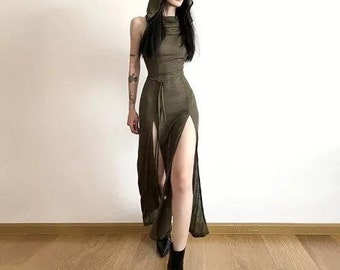 Dune Desert Dress - Chani Inspired Hooded Dress (Festivals, Raves, Concerts, Costume Parties)