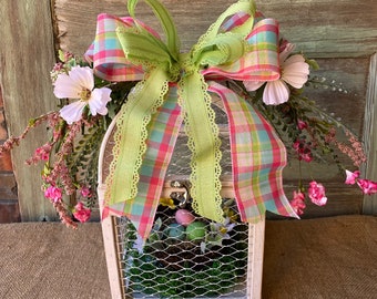 Birdcage Centerpiece Bird nest Easter Spring Arrangement Farmhouse