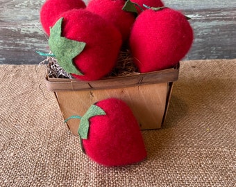 6 Red cashmere Strawberries Bowl Filler Tiered Tray Decor Cupboard Tucks Farmhouse