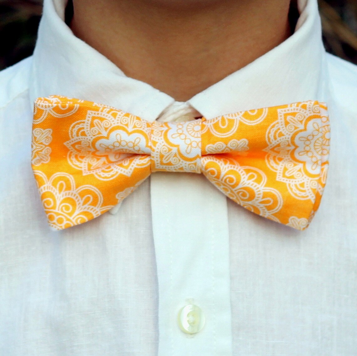 Boys Orange Bow Tie Boy's Floral Bow Tie Boys Wedding Etsy