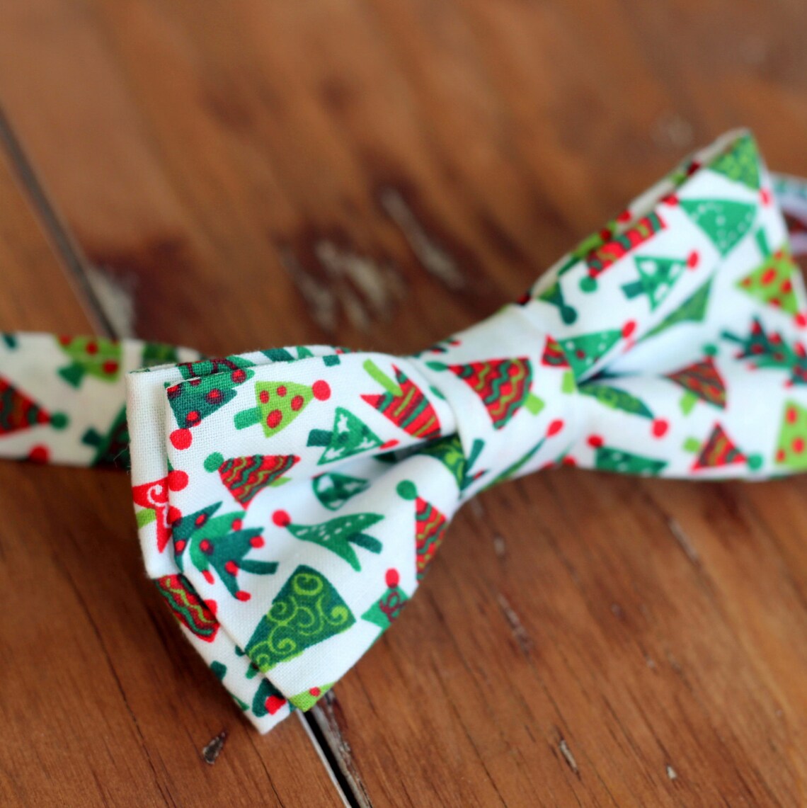 Boys Christmas Tree Bow Tie boys Christmas red green bowtie Etsy
