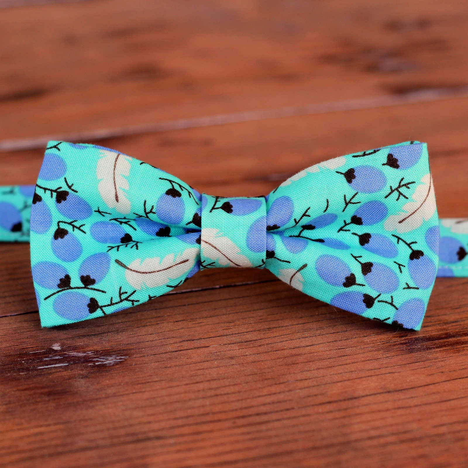 Men's blue-green bow tie cotton bowtie bow tie for men | Etsy