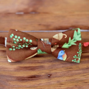 Men&#39;s Cotton Bow Tie - rustic outdoor brown mens bowtie - bowties for men - mens wedding bow tie - pre tied bowties - men&#39;s bow ties