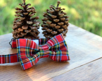 Christmas Boys Bow Tie - Red Plaid Bowtie for Infant, Toddler, Child, Preteen | kids bow tie | holiday bow tie | boys bowtie | plaid bow tie