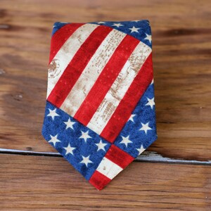 USA flag boys necktie American flag cotton neckties baby, infant, toddler, child neck tie stars and stripes ties Independence Day image 1