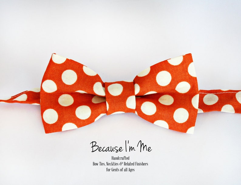 Boys Orange Bow Tie polka dot orange bow tie toddler Etsy