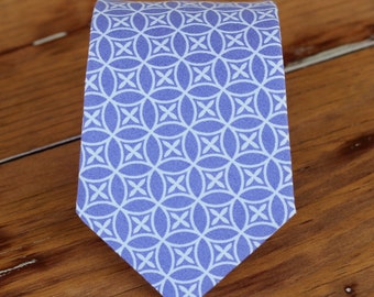 Boys Purple Necktie - purple white geometric print necktie, baby boys necktie, childs necktie, toddler necktie, boys wedding necktie, gift