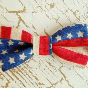 Fourth of July boys bow tie cotton Independence Day American flag bowtie for boy infant baby toddler child preteen ties red cream blue image 2