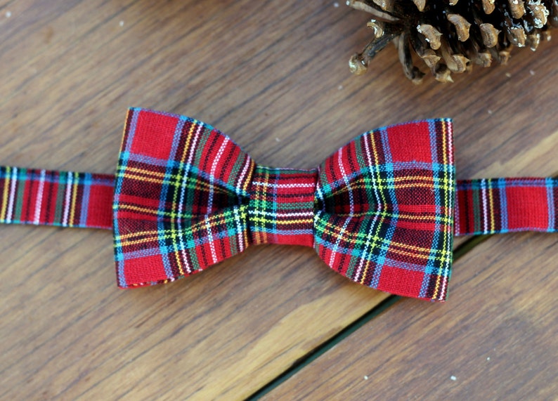 Mens Red Plaid Bow Tie Men's Tartan Plaid Preppy Bowtie Etsy