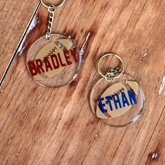 Custom football keychains deals