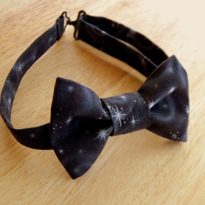 Men's Bow Tie mens black silver star bow tie men and teen boys New Year's Eve bow tie mens party bow tie star bow tie men's gift image 4