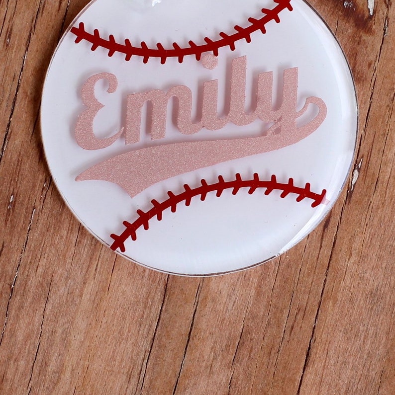 Personalized Name Baseball Keychains, Round Baseball Key Chains, Softball Key Rings, TBall Bag ID, Personalized Gift, ball tag, kids gift image 7