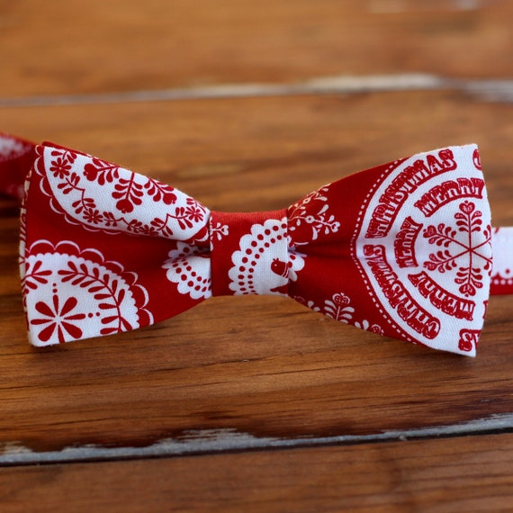 Men s Red Christmas Bow Tie Mens Classic Red Holiday Bowtie Man Teen Ties Men s Custom Bow Tie Mens Party Tie Mens Novelty Tie Etsy Ireland