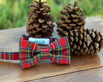 Men's Bow Tie - Handsome Christmas Red Plaid Bowtie for men boys | Christmas bow tie | plaid bow tie | mens bow tie gift | pre-tied tie