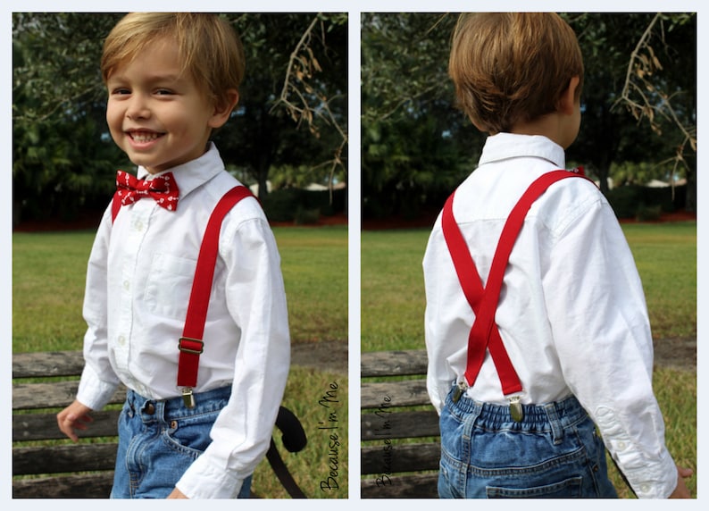 Boys Cotton Suspenders, you choose the print Infant Toddler Child boys wedding suspenders boys photo prop suspenders first birthday image 1