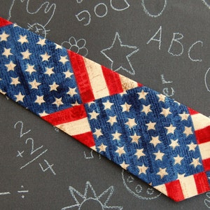 USA flag boys necktie American flag cotton neckties baby, infant, toddler, child neck tie stars and stripes ties Independence Day image 2