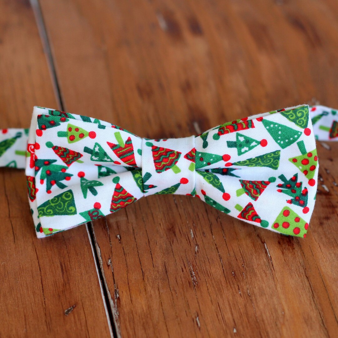 Boys Christmas Tree Bow Tie Boys Christmas Red Green Bowtie Bow Tie for