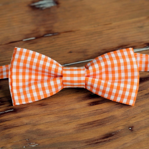 Boys Easter Gingham Bow Tie, Orange Green Purple Pink Bow Tie, bowtie for infant baby toddler child preteen boy, boys wedding bow tie, gift