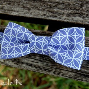 Mens Purple Bow Tie, purple white cotton geometric print bowtie, mens wedding bow tie, mens lavender bow tie, pretied bow tie, gift for him image 5