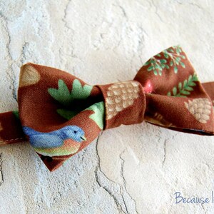 Boys Bow Tie Outdoor woods brown bowtie baby infant toddler child preteen boy's bow tie photo prop ties boys wedding bow tie trees image 4