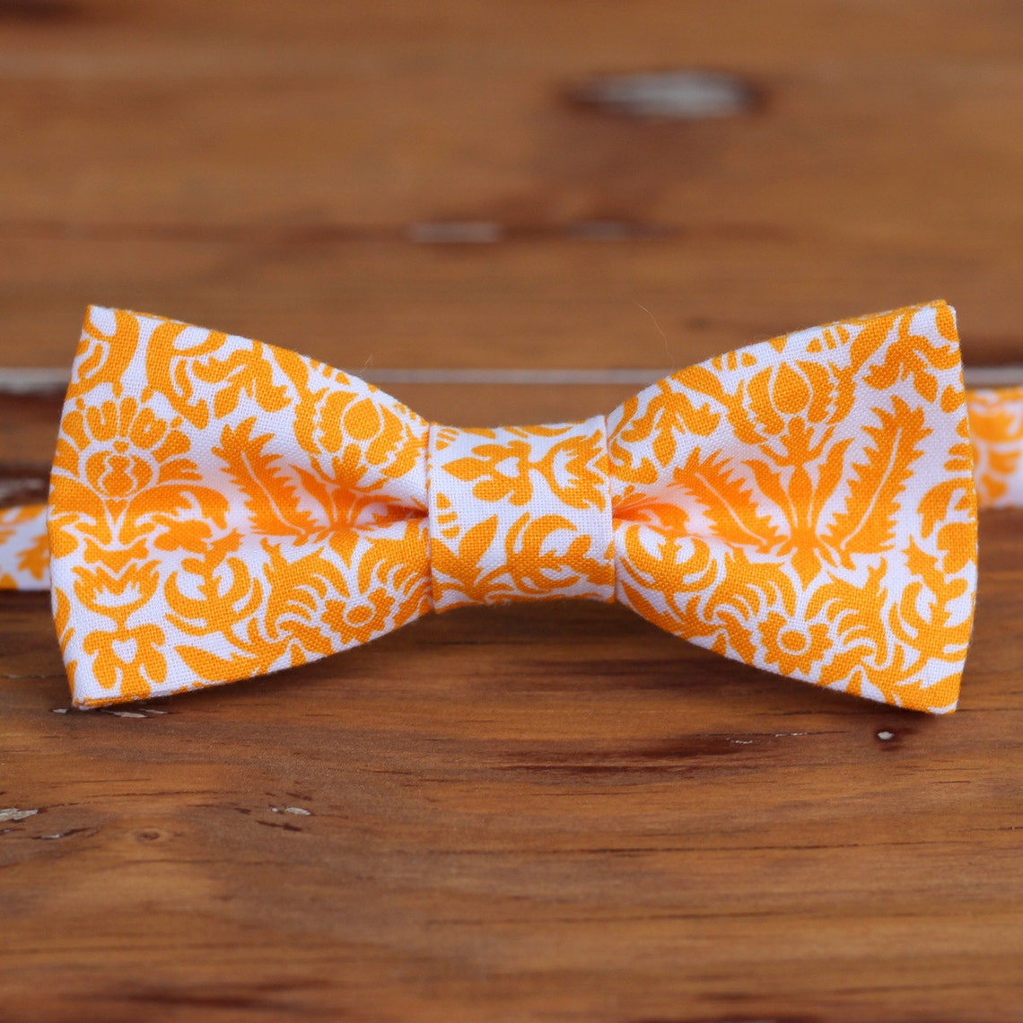 Boys Orange Floral Bow Tie orange white cotton bow tie for Etsy