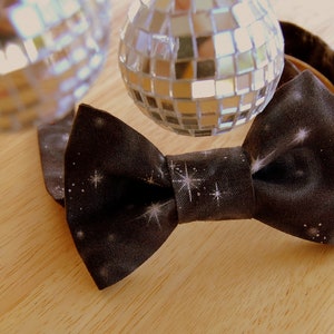 Men's Bow Tie mens black silver star bow tie men and teen boys New Year's Eve bow tie mens party bow tie star bow tie men's gift image 2