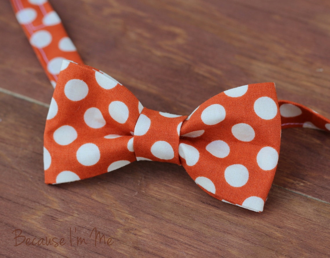 Boys Orange Bow Tie polka dot orange bow tie toddler Etsy