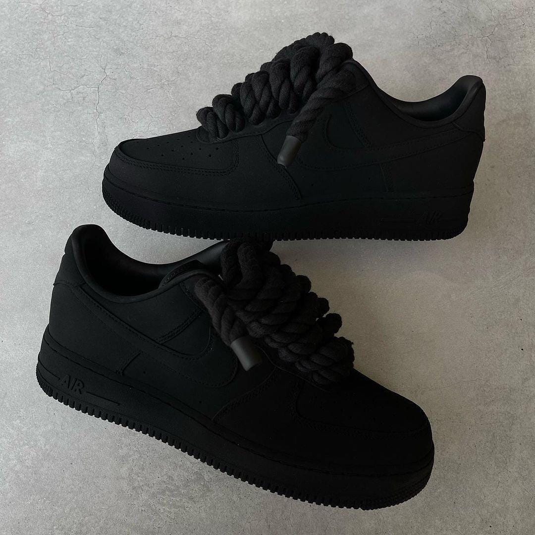 ロープフォース　ブラック/ブラック Nike air force 1 custom rope laces - Etsy 日本