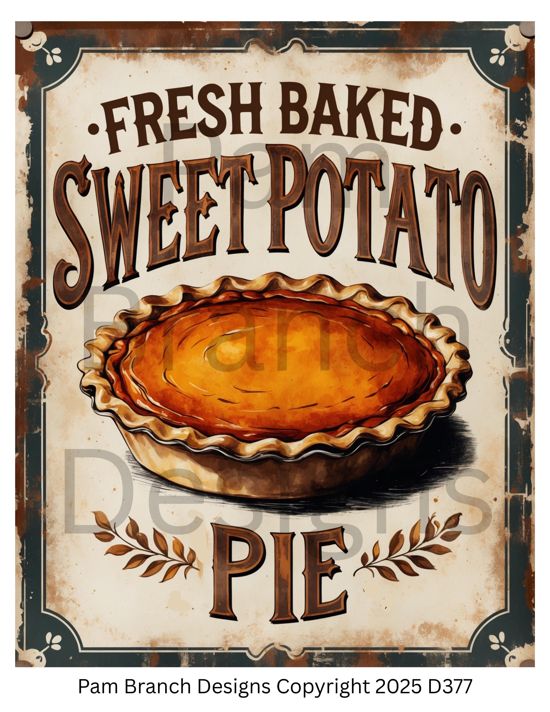 Glass Fresh Baked Pies Sign - Etsy
