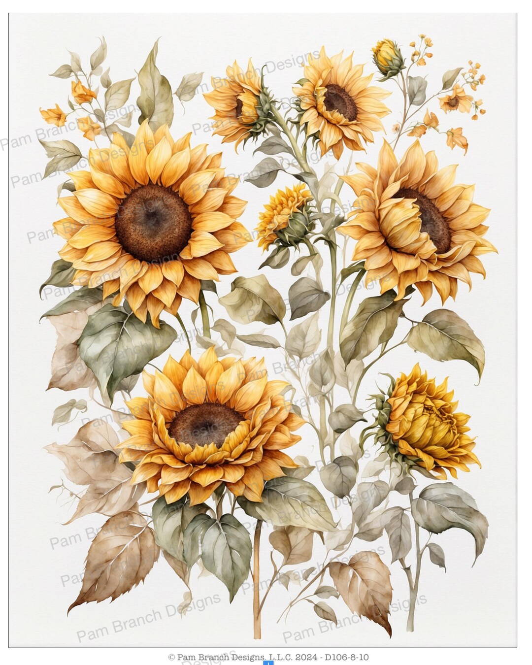 Decoupage Rice Paper With Fall Flowers, Sunflowers D107 - Etsy