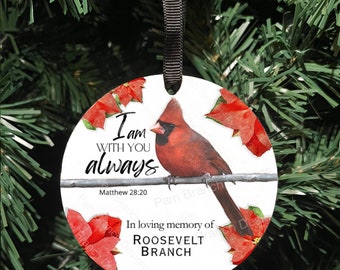 Customized, Personalized, Christmas Memorial Ornament, Cardinals  Z2