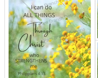 Craft Paper, "I Can Do All Things Through Christ Who Strengthens Me", Decoupage Sheet, D54