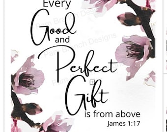 Decoupage a Coaster, Every Good and Perfect Gift - Decoupage Paper, Bible Verse Paper, Rice Paper D48