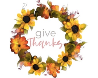 Decoupage Fall Craft, Give Thanks, Fall Wreath Rice Paper, Decoupage Paper D35