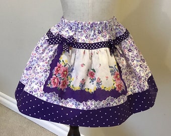 Chicas Vintage Hanky Apron Falda Tamaño 3